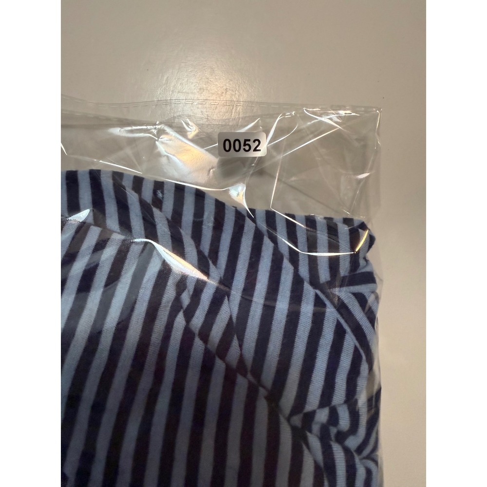 Michael Kors Striped Cold Shoulder Top Blue Navy Short Sleeve Large - Picture 6 of 6